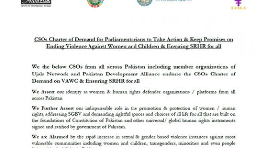 Civil Society Charter of Demand to address SGBV against Women and Children