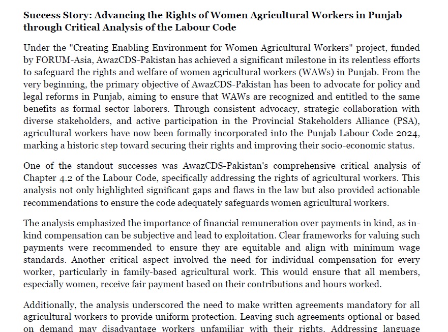 Success Story-Punjab Labour Code 2024